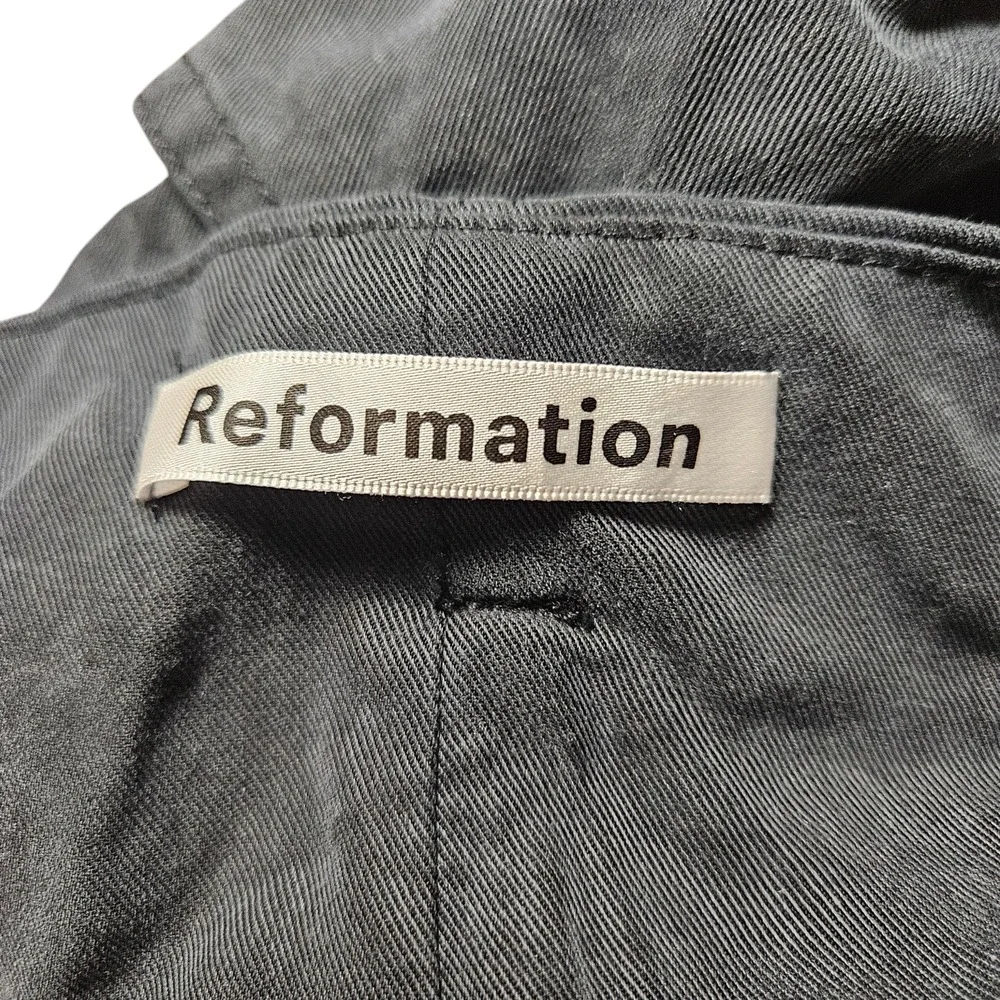 Reformation Paperbag Mini Skirt Slash‎ Pockets Pleated Womens 4 Black Tencel